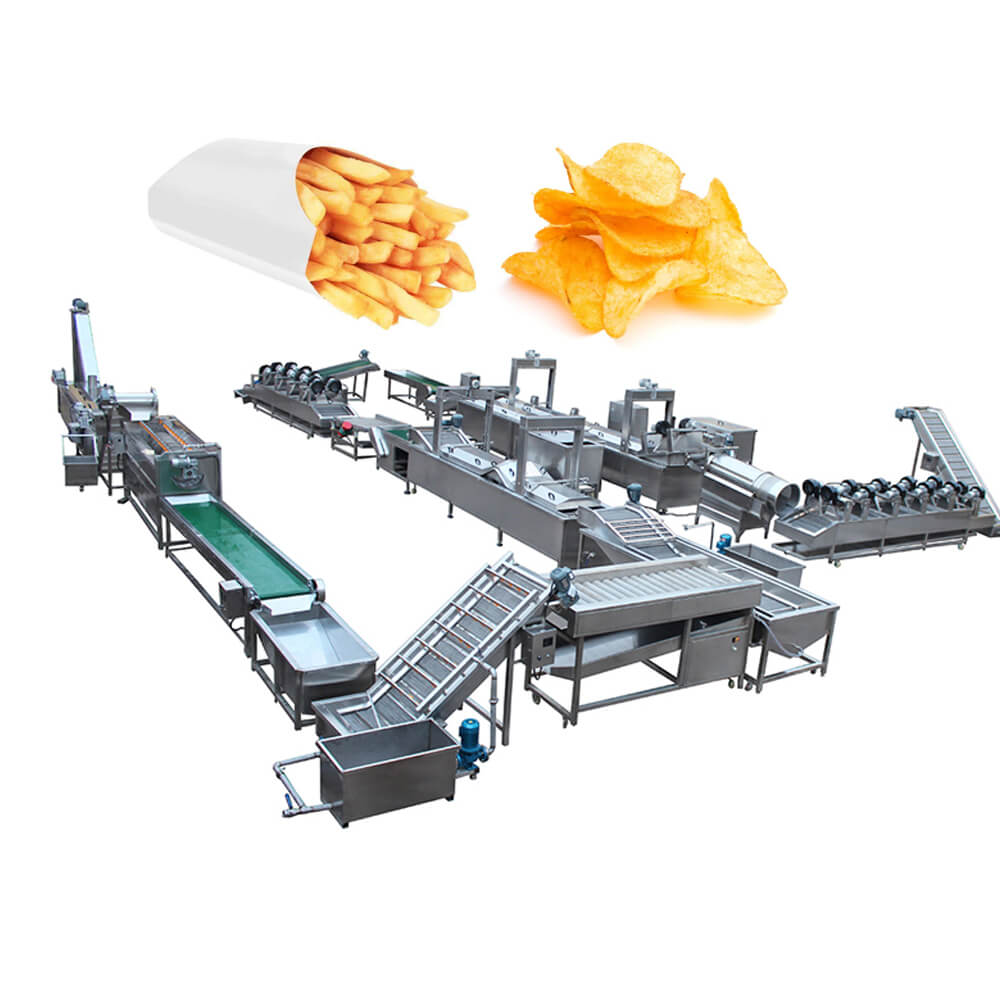 Good quality automatic 150kg/h capacity potato chips frozen french fries making machine production line